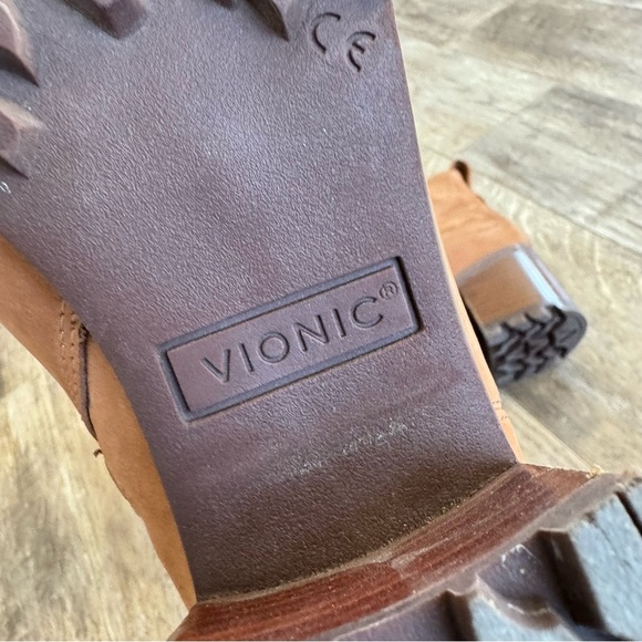 Vionic Wilma Waterproof Block Heel Boots - Color: Toffee Wp Nubuck - Picture 7 of 9